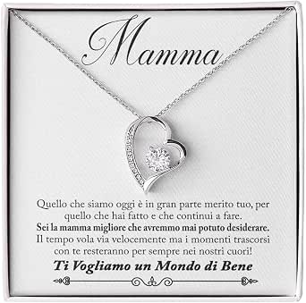 Collana Amore Senza Fine - Mamma, confezione regalo con dedica