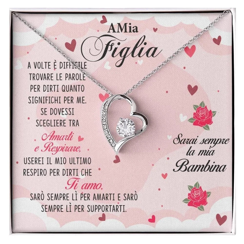 Collana Amore Senza Fine - A Mia Figlia, confezione regalo con dedica