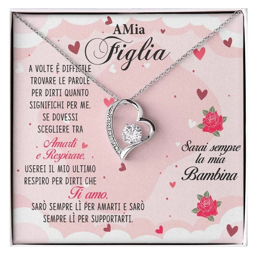 Collana Amore Senza Fine - A Mia Figlia, confezione regalo con dedica