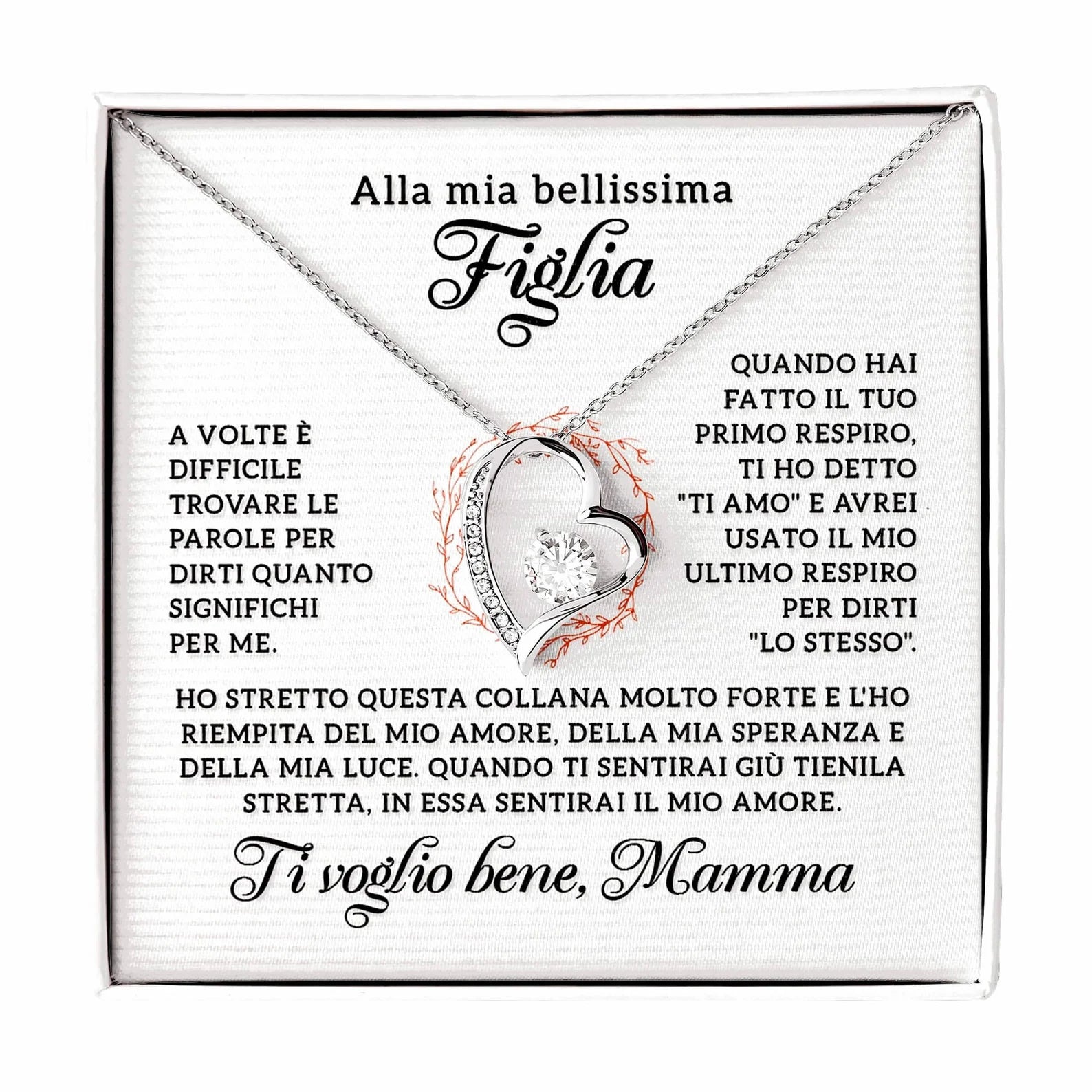 Collana Cuore Forever - Alla mia Figlia in confezione regalo