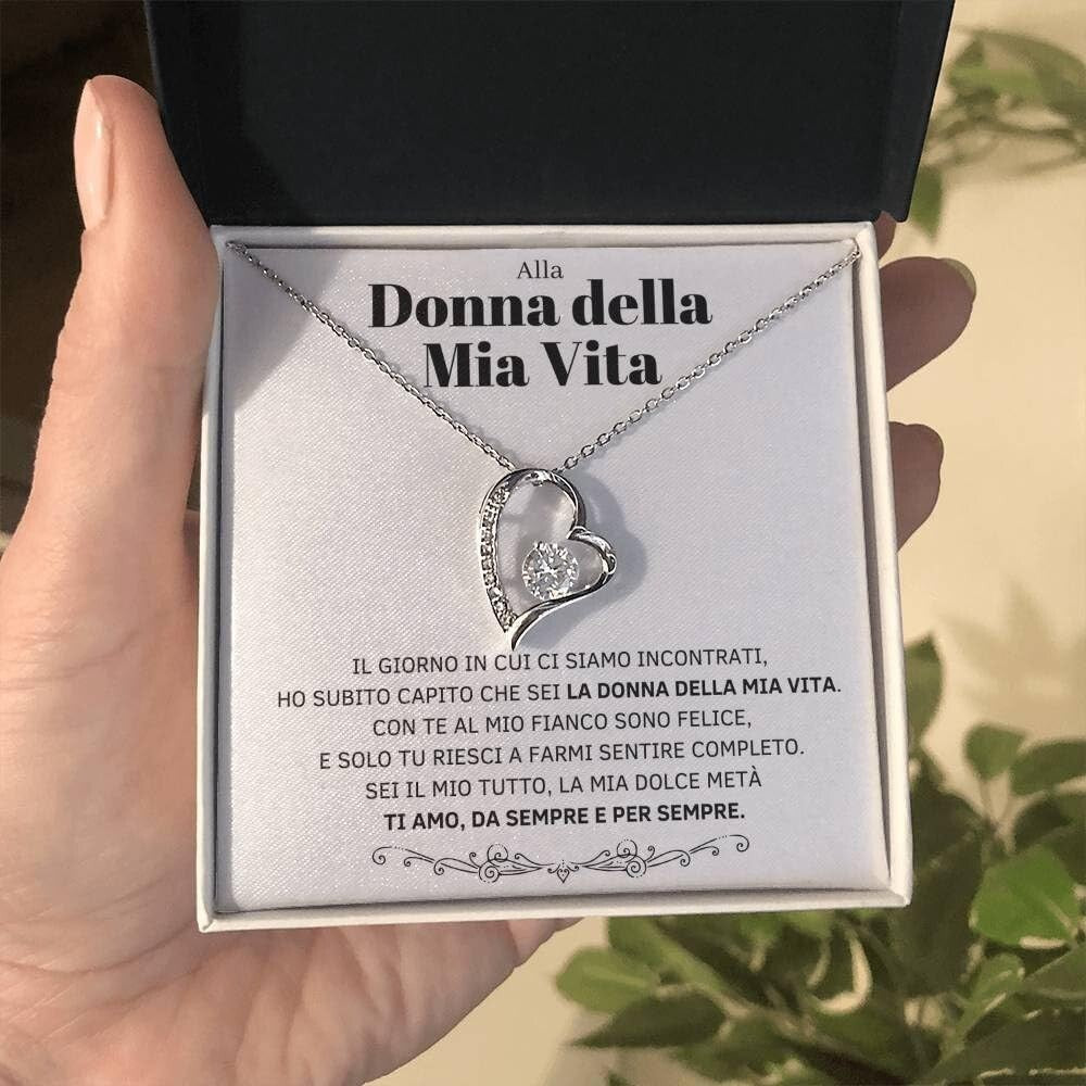 Collana cuore in confezione regalo con dedica alla donna della mia vita